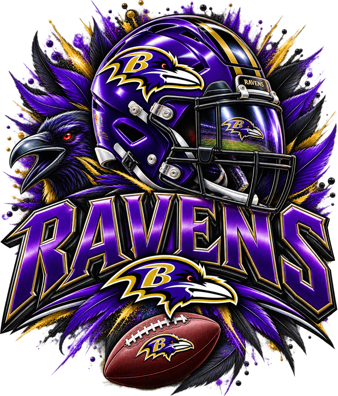 RAVENS MALE Sports Theme Inspired Lithophane Lampshade