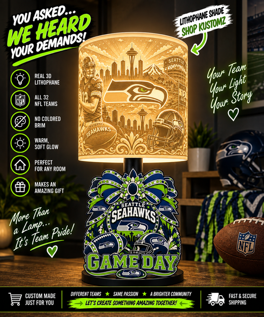 SEAHAWKS Female Sports Theme Inspired Lithophane Lampshade