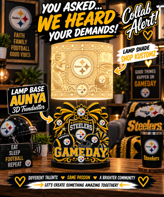 STEELERS Female Sports Theme Inspired Lithophane Lampshade
