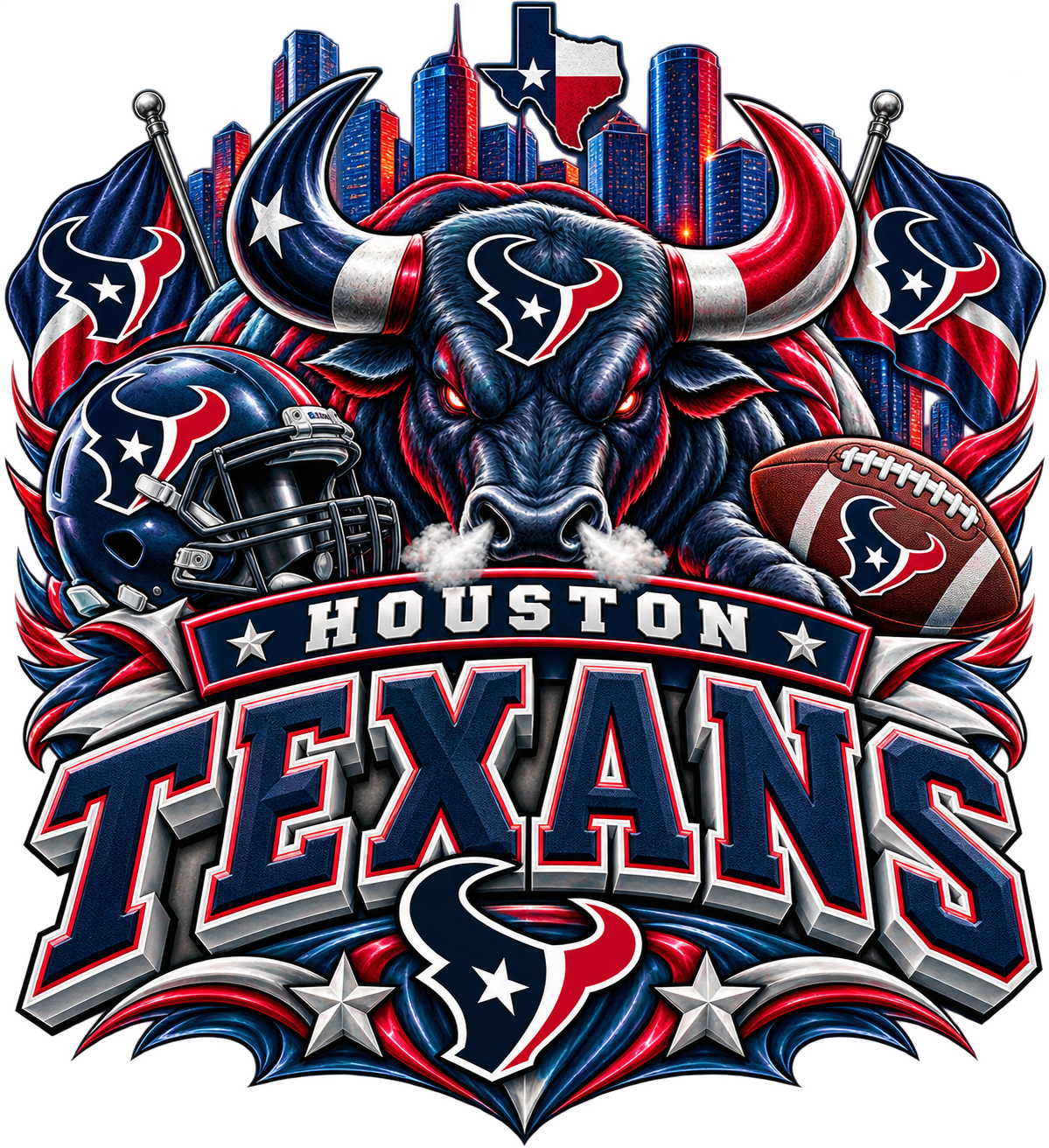 TEXANS MALE Sports Theme Inspired Lithophane Lampshade