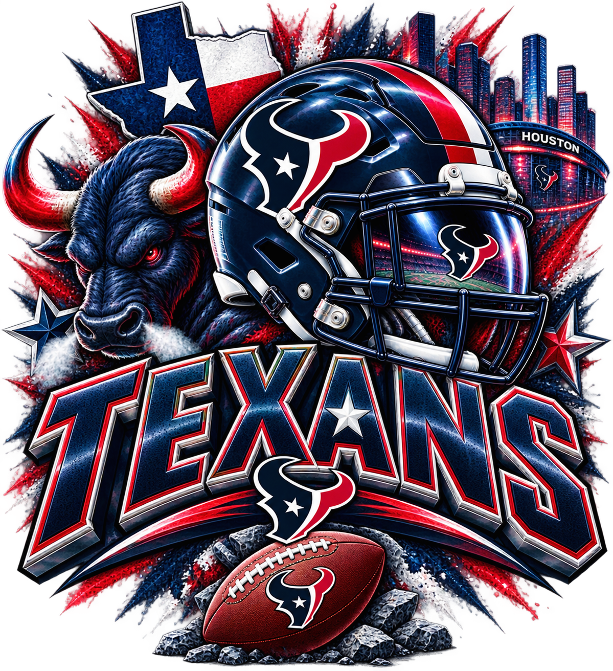 TEXANS MALE Sports Theme Inspired Lithophane Lampshade