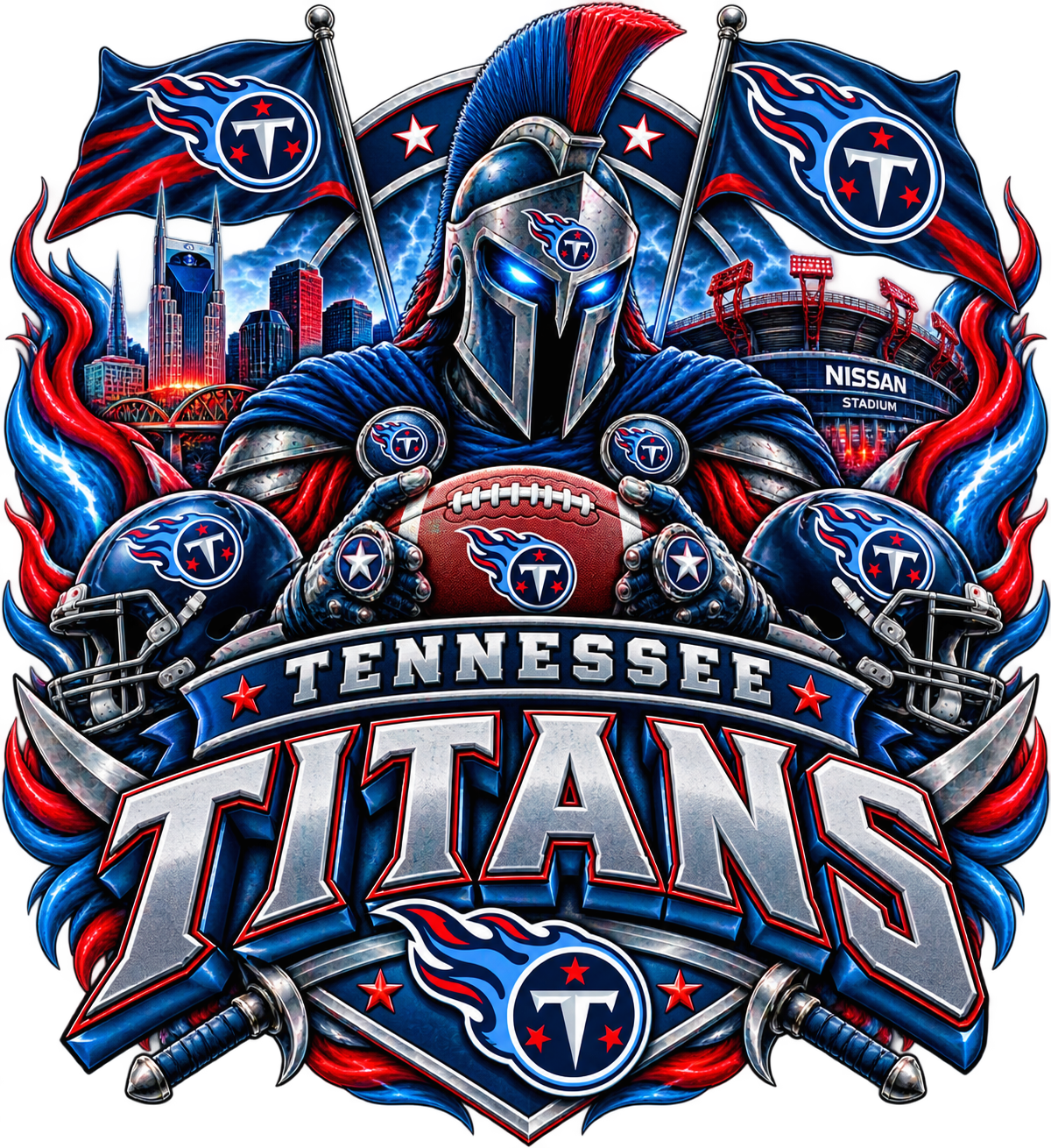 TITANS MALE Sports Theme Inspired Lithophane Lampshade