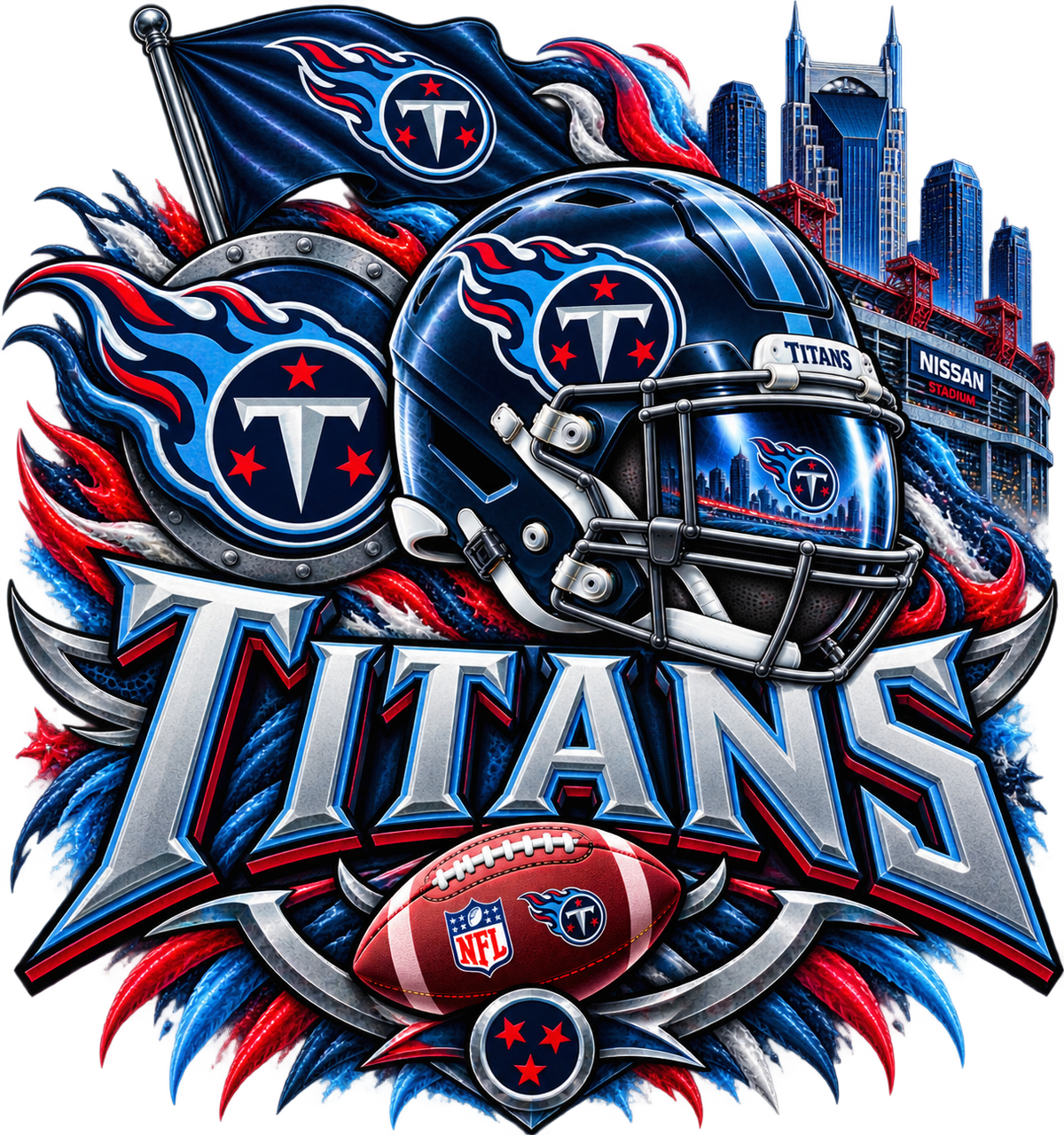 TITANS MALE Sports Theme Inspired Lithophane Lampshade