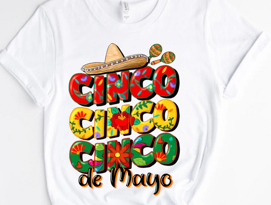 Cinco Cinco Hat /10" Width DTF Transfer (J-9)