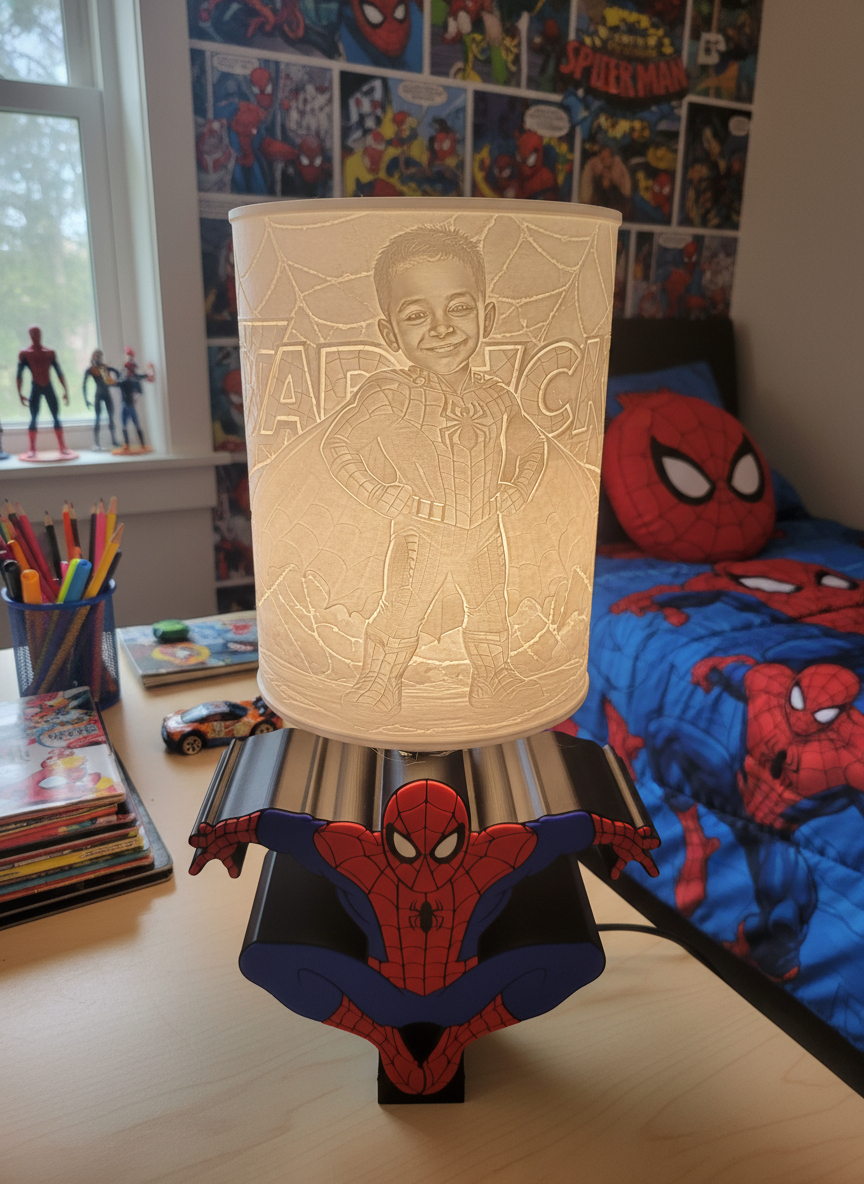 Custom  Character Theme Photo Night Light Lamp | Personalized Gift Lamp | Photo Shade + Custom Design
