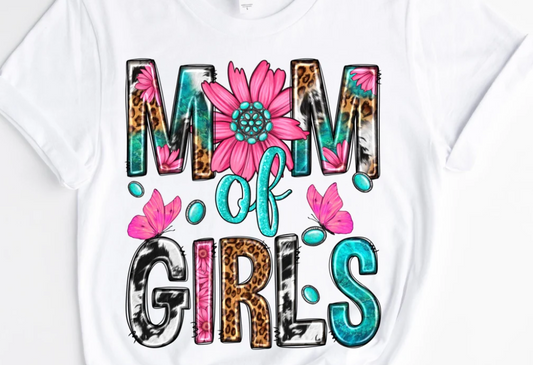 Mom of Girls /10" Width DTF Transfer (E-18)